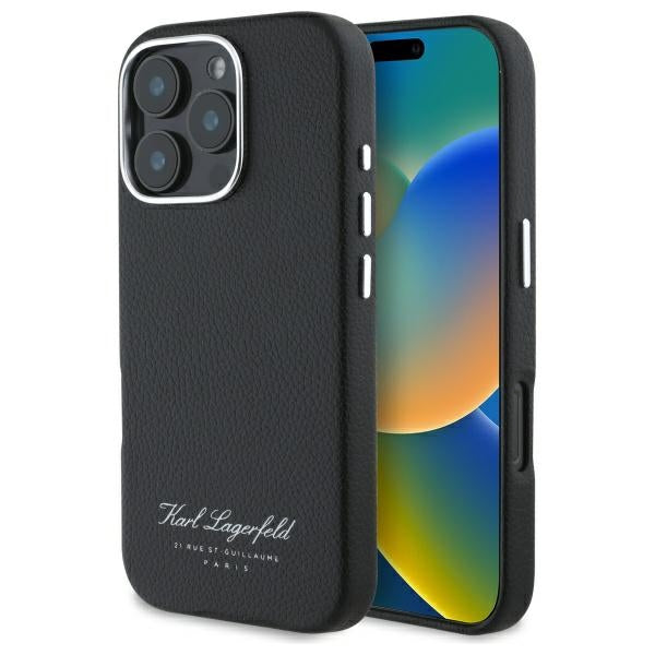Puzdro pre Apple iPhone 16 Pro, Karl Lagerfeld, RSG, Čierne