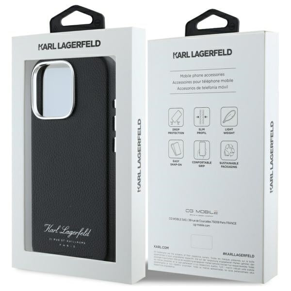 Puzdro pre Apple iPhone 16 Pro, Karl Lagerfeld, RSG, Čierne