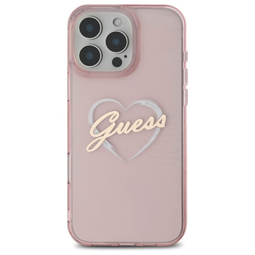 Puzdro pre Apple iPhone 16 Pro Max, Guess, IML Heart, Ružové
