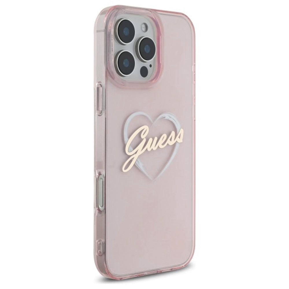 Puzdro pre Apple iPhone 16 Pro Max, Guess, IML Heart, Ružové