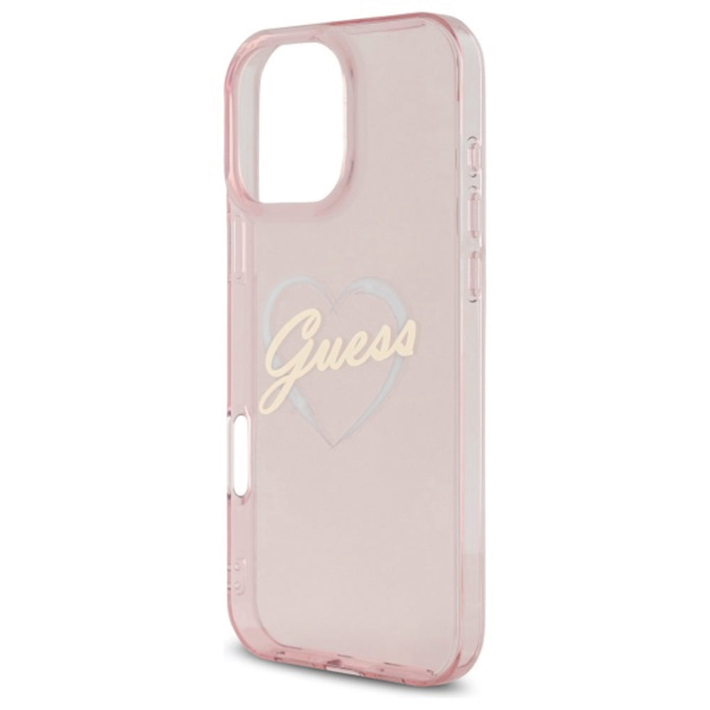 Puzdro pre Apple iPhone 16 Pro Max, Guess, IML Heart, Ružové