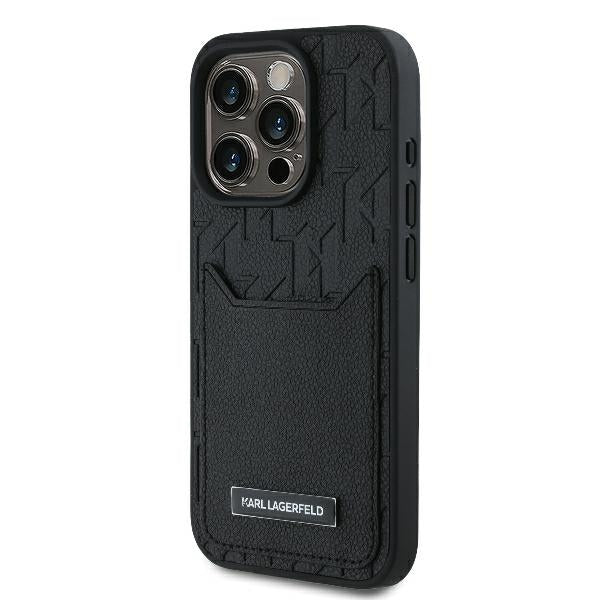 Puzdro pre Apple iPhone 16 Pro Max, Karl Lagerfeld, Cardslots Monogram, Čierne