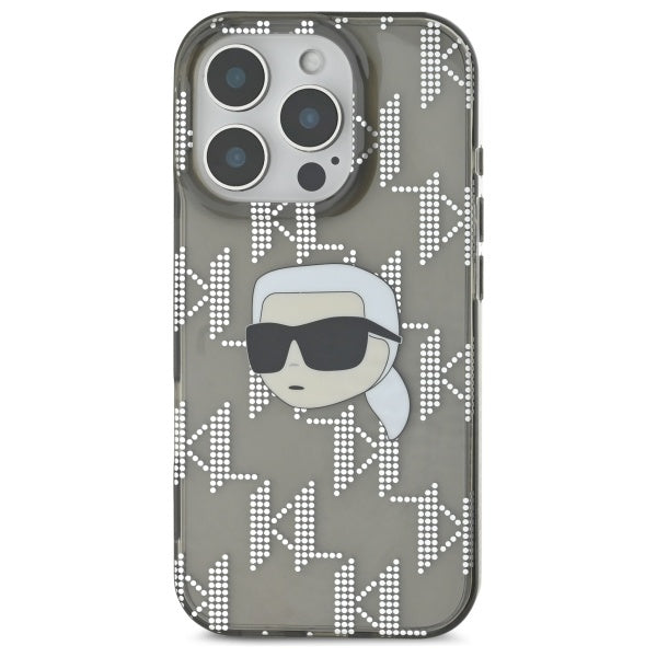 Puzdro pre Apple iPhone 16 Pro Max, Karl Lagerfeld, IML Luxury Electroplated Karl's Head, Čierne