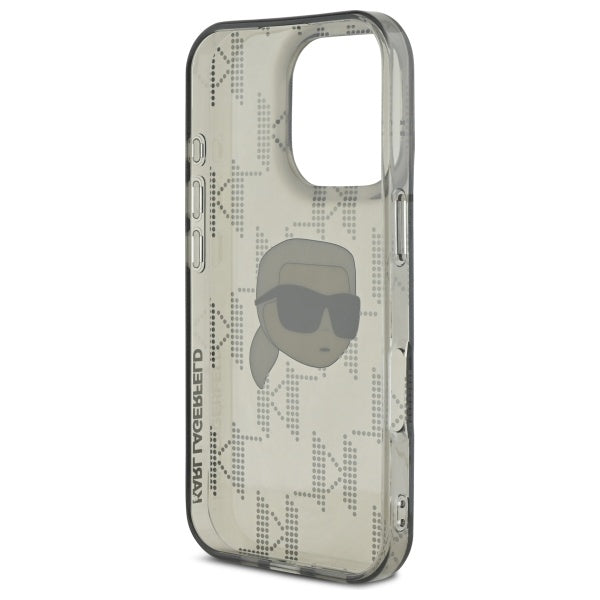 Puzdro pre Apple iPhone 16 Pro Max, Karl Lagerfeld, IML Luxury Electroplated Karl's Head, Čierne