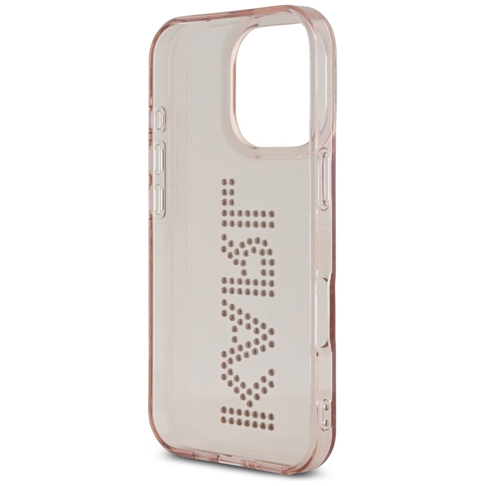 Puzdro pre Apple iPhone 16 Pro Max, Karl Lagerfeld, IML Rhinestones Pink Logo, Ružové