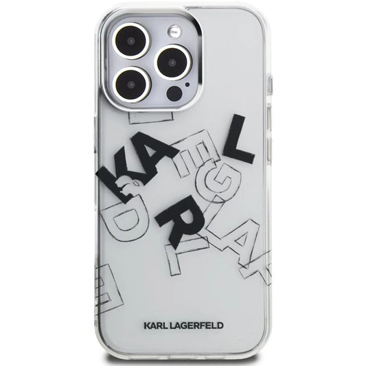 Puzdro pre Apple iPhone 16 Pro Max, Karl Lagerfeld, IML Sketched Graphic Logo, Transparentné