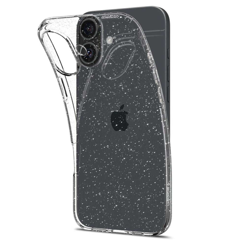 Puzdro pre Apple iPhone 16, Spigen, Liquid Crystal Glitter, Transparentné ACS08192
