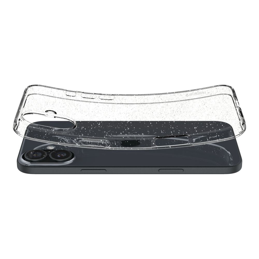 Puzdro pre Apple iPhone 16, Spigen, Liquid Crystal Glitter, Transparentné ACS08192