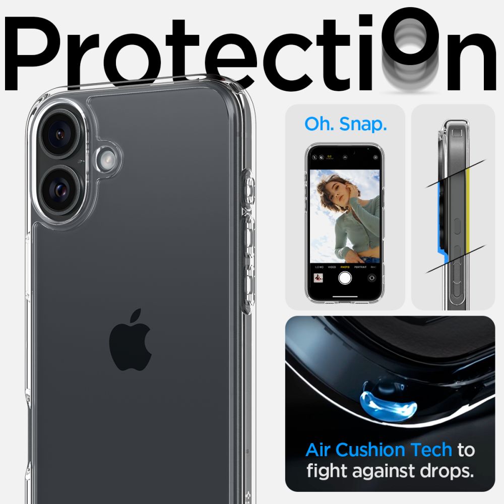 Puzdro pre Apple iPhone 16, Spigen, Ultra Hybrid, priehľadné ACS08197