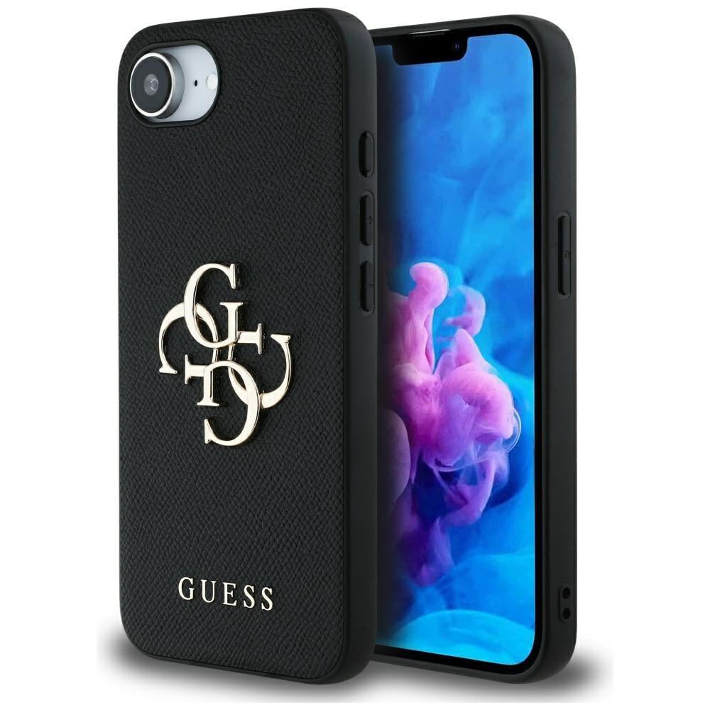 Puzdro pre Apple iPhone 17e / 16e, Guess, 4G Grained Big and Classic Logo, Čierne