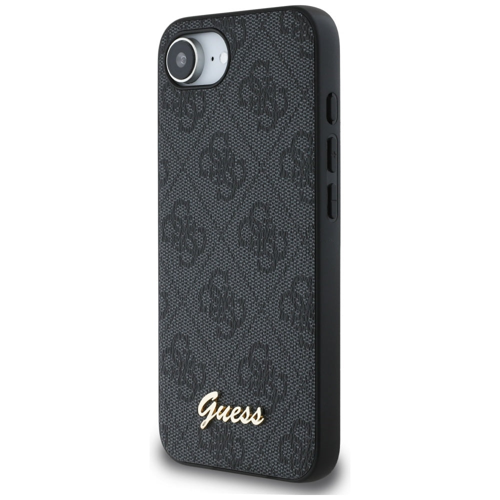 Puzdro pre Apple iPhone 17e / 16e, Guess, 4G Script Logo, Čierne