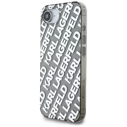 Puzdro pre Apple iPhone 16e, Karl Lagerfeld, IML Luxury Silver Fullover Logo, Strieborné