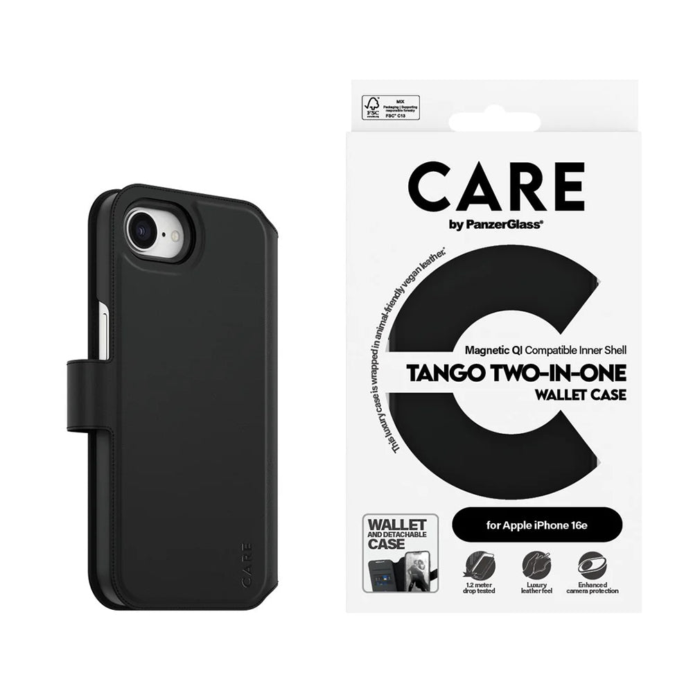 Puzdro pre Apple iPhone 17e / 16e, PanzerGlass, Care Feature Tango Two-in-One, Čierne