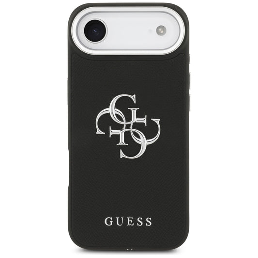 Puzdro pre Apple iPhone 17 Air, Guess, 4G Grained Big and Classic Logo, Čierno Strieborné