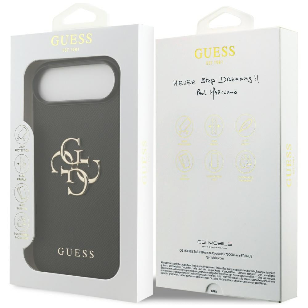 Puzdro pre Apple iPhone 17 Air, Guess, 4G Grained Big and Classic Logo, Čierne