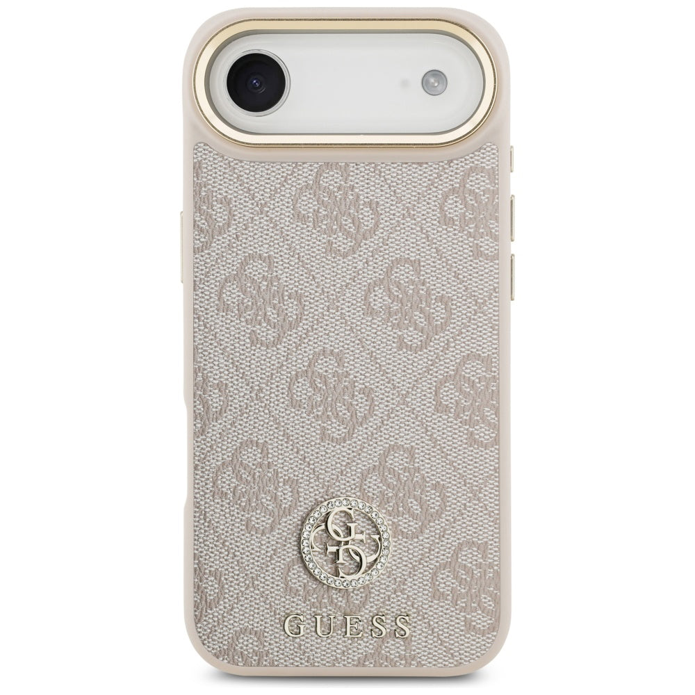 Puzdro pre Apple iPhone 17 Air, Guess, 4G Strass Logo and Big Strap, Ružové