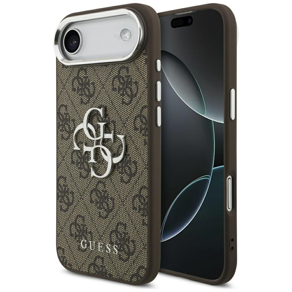 Puzdro pre Apple iPhone 17 Air, Guess, Big 4G Logo Classic, Hnedo Strieborné