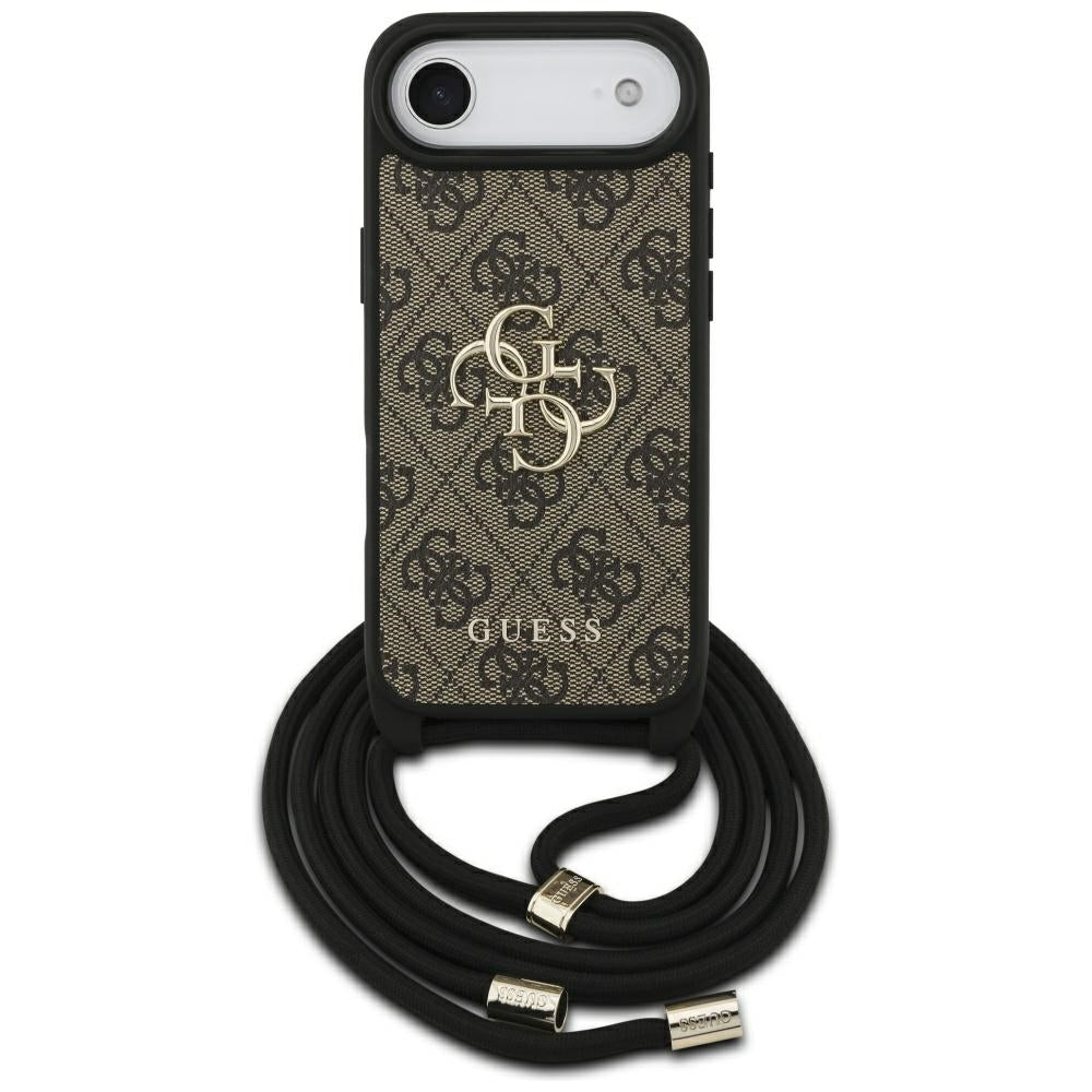 Puzdro pre Apple iPhone 17 Air, Guess, Crossbody Cord 4G Big Log, Hnedá