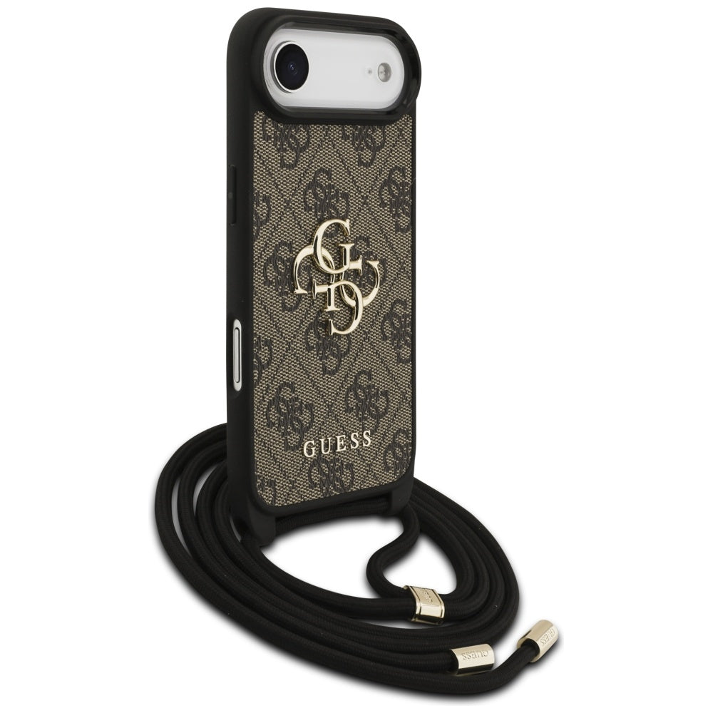 Puzdro pre Apple iPhone 17 Air, Guess, Crossbody Cord 4G Big Log, Hnedá