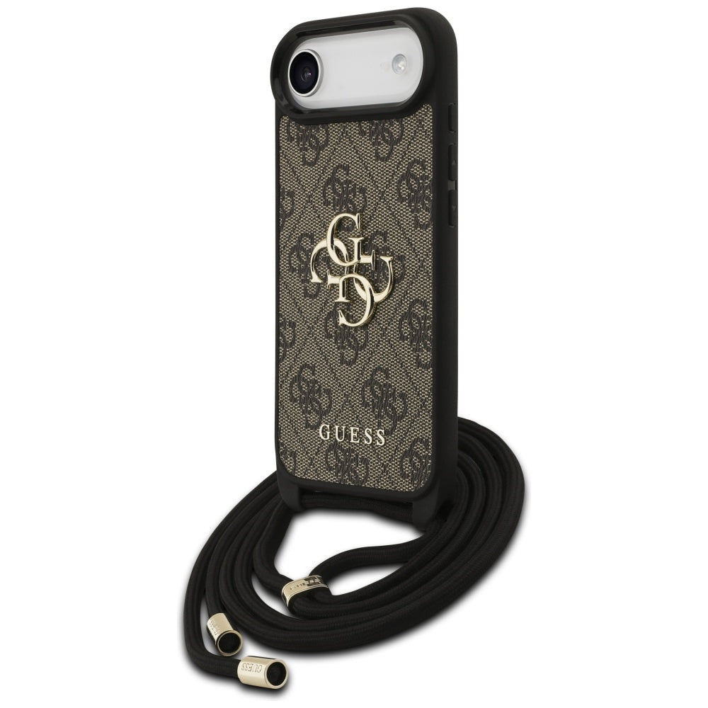 Puzdro pre Apple iPhone 17 Air, Guess, Crossbody Cord 4G Big Log, Hnedá
