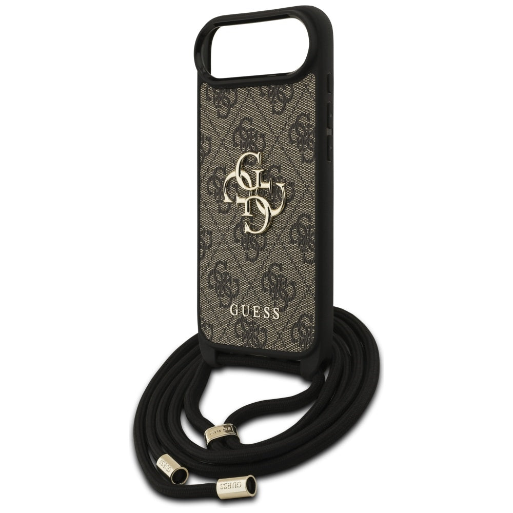 Puzdro pre Apple iPhone 17 Air, Guess, Crossbody Cord 4G Big Log, Hnedá