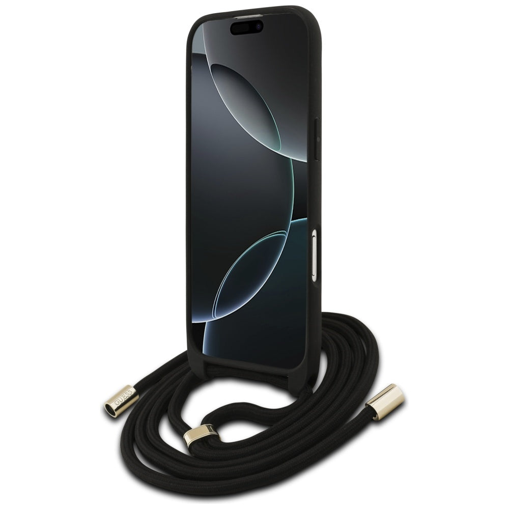 Puzdro pre Apple iPhone 17 Air, Guess, Crossbody Cord 4G Big Log, Hnedá