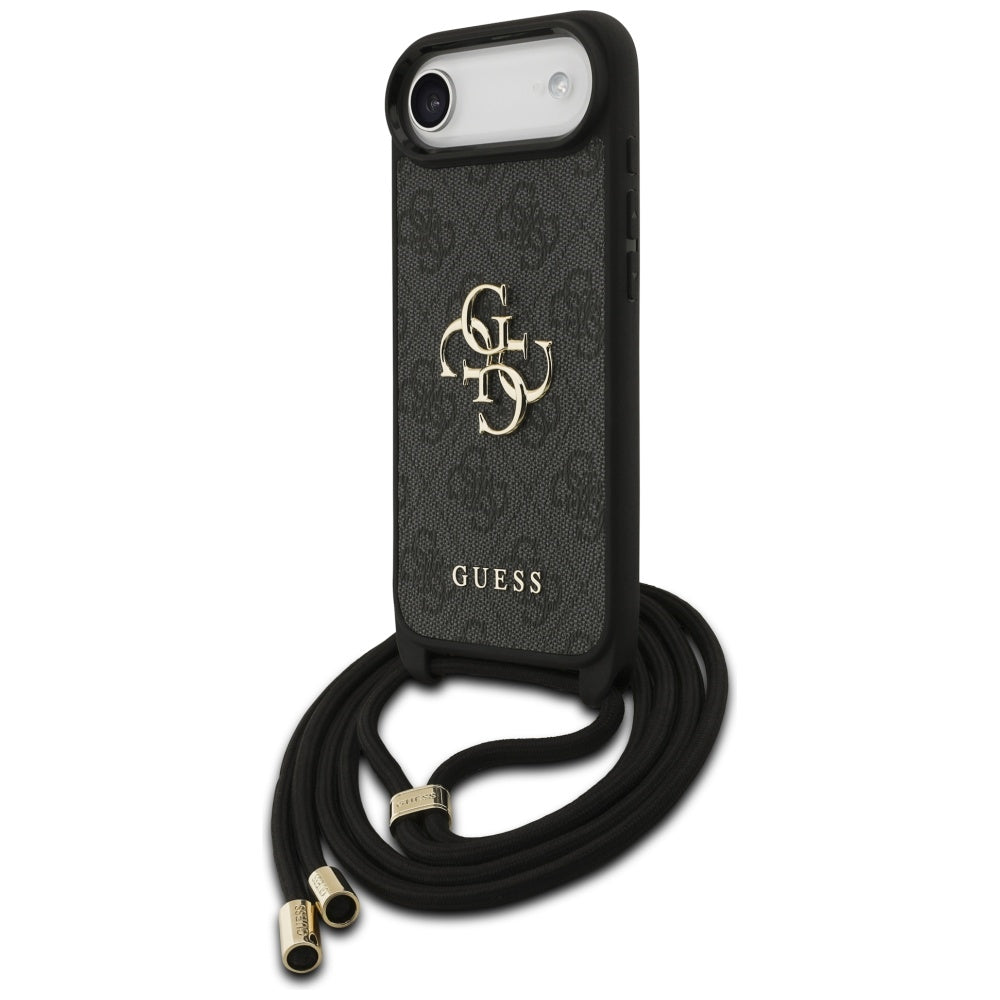 Puzdro pre Apple iPhone 17 Air, Guess, Crossbody Cord 4G Big Log, Čierne