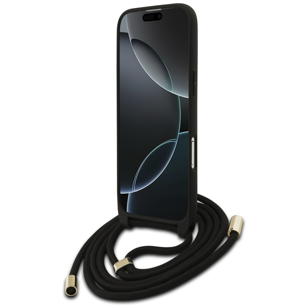Puzdro pre Apple iPhone 17 Air, Guess, Crossbody Cord 4G Big Log, Čierne