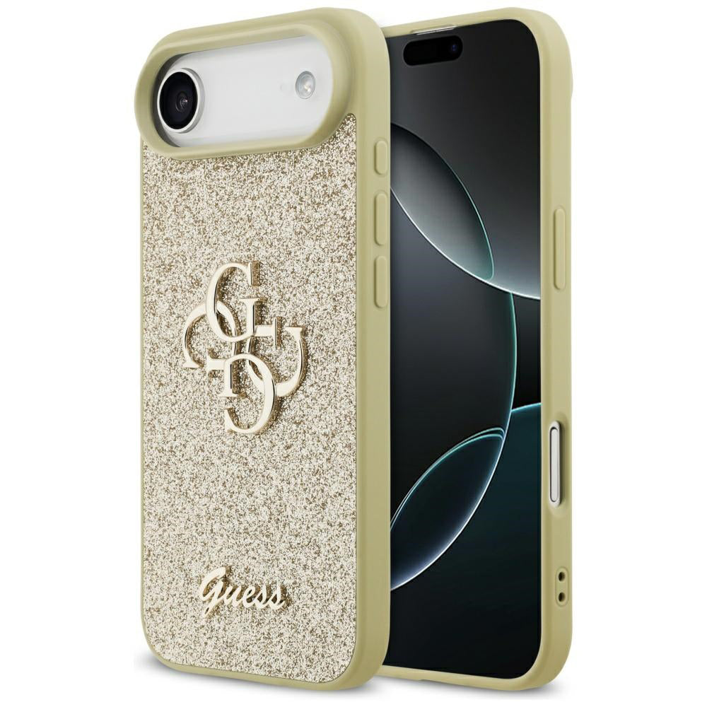Puzdro pre Apple iPhone 17 Air, Guess, Fixed Glitter Big 4G, Zlaté