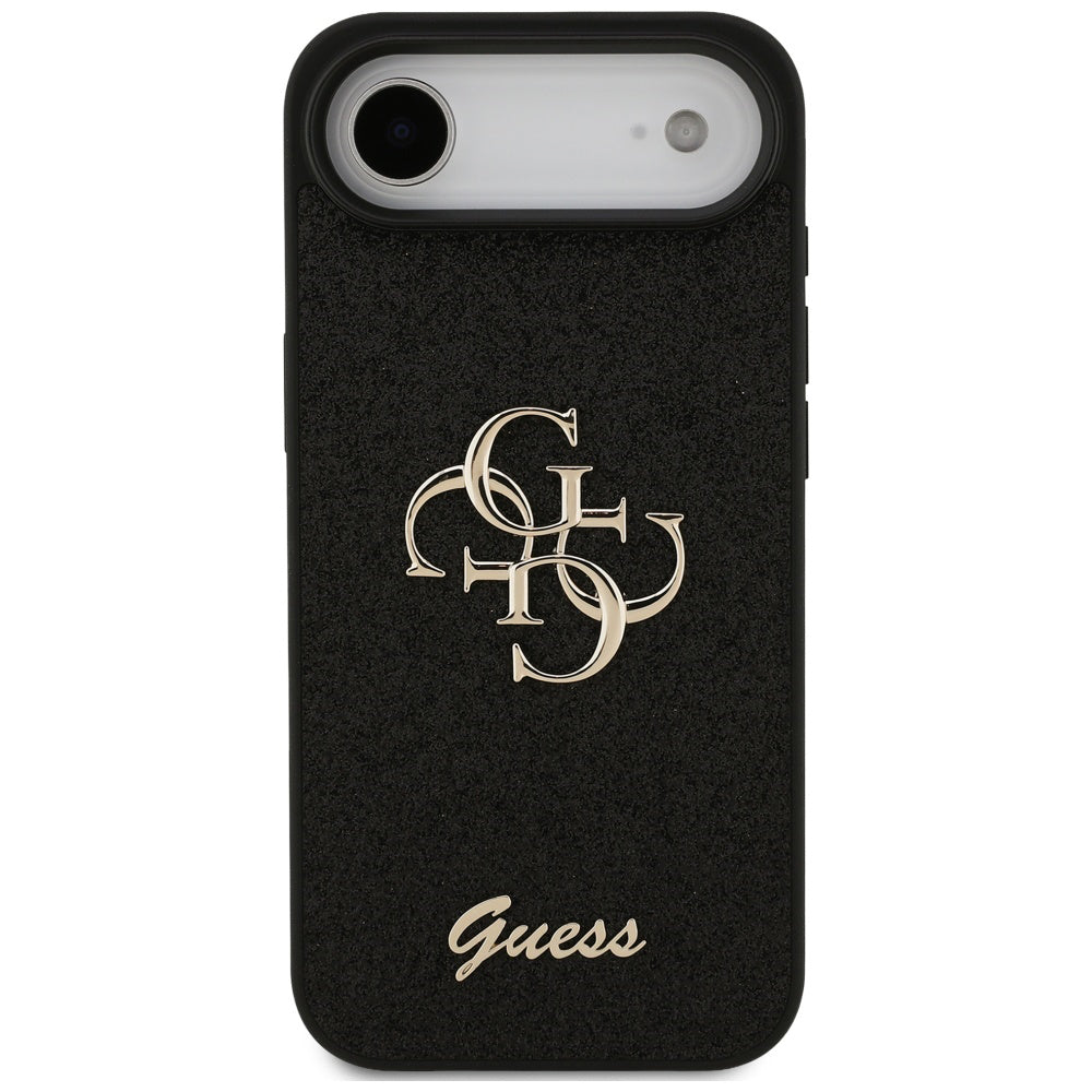 Case for Apple iPhone 17 Air, Guess, Fixed Glitter Big 4G, Black