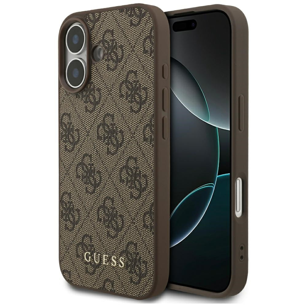 Puzdro pre Apple iPhone 17, Guess, 4G Classic, Hnedé