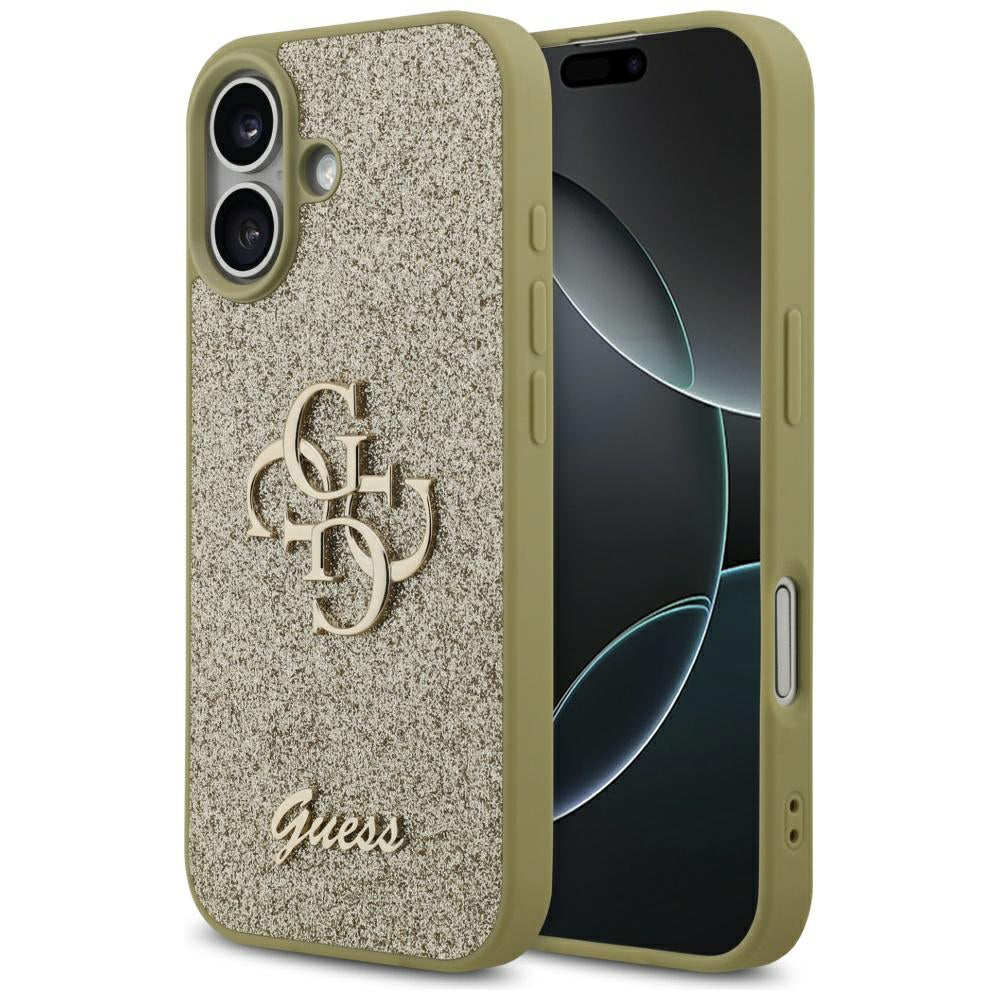 Puzdro pre Apple iPhone 17, Guess, Fixed Glitter Big 4G, Zlaté