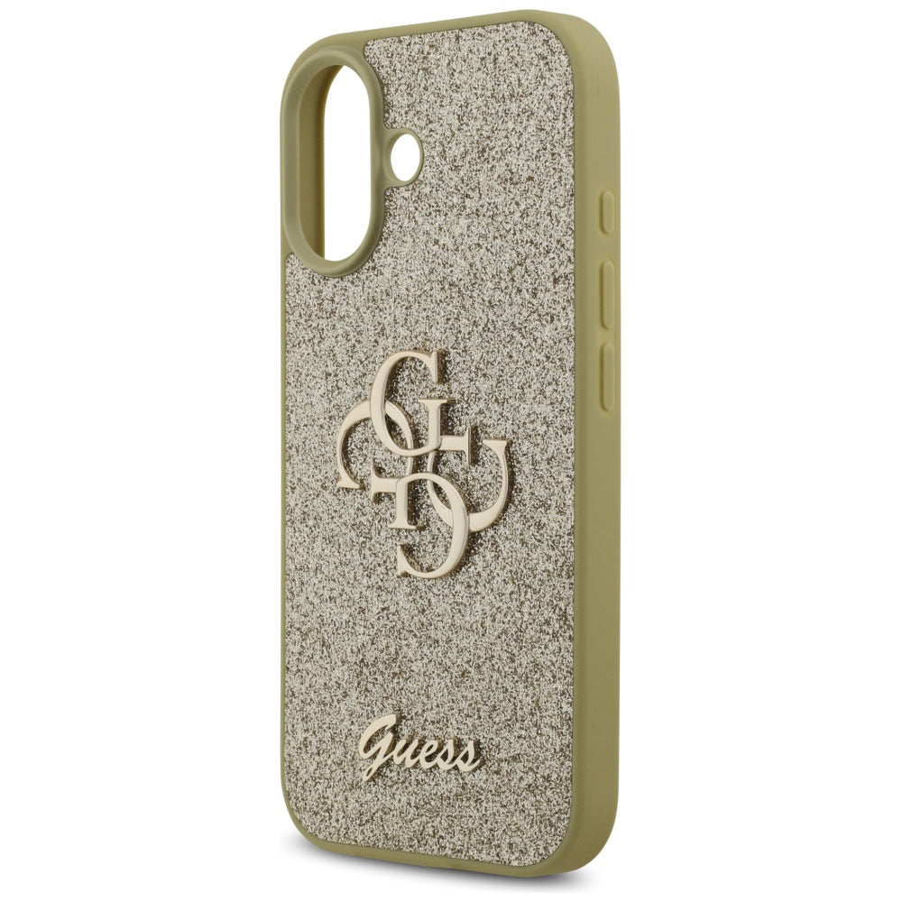 Puzdro pre Apple iPhone 17, Guess, Fixed Glitter Big 4G, Zlaté