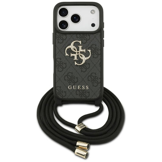 Puzdro pre Apple iPhone 17 Pro, Guess, Crossbody Cord 4G Big Log, Čierne
