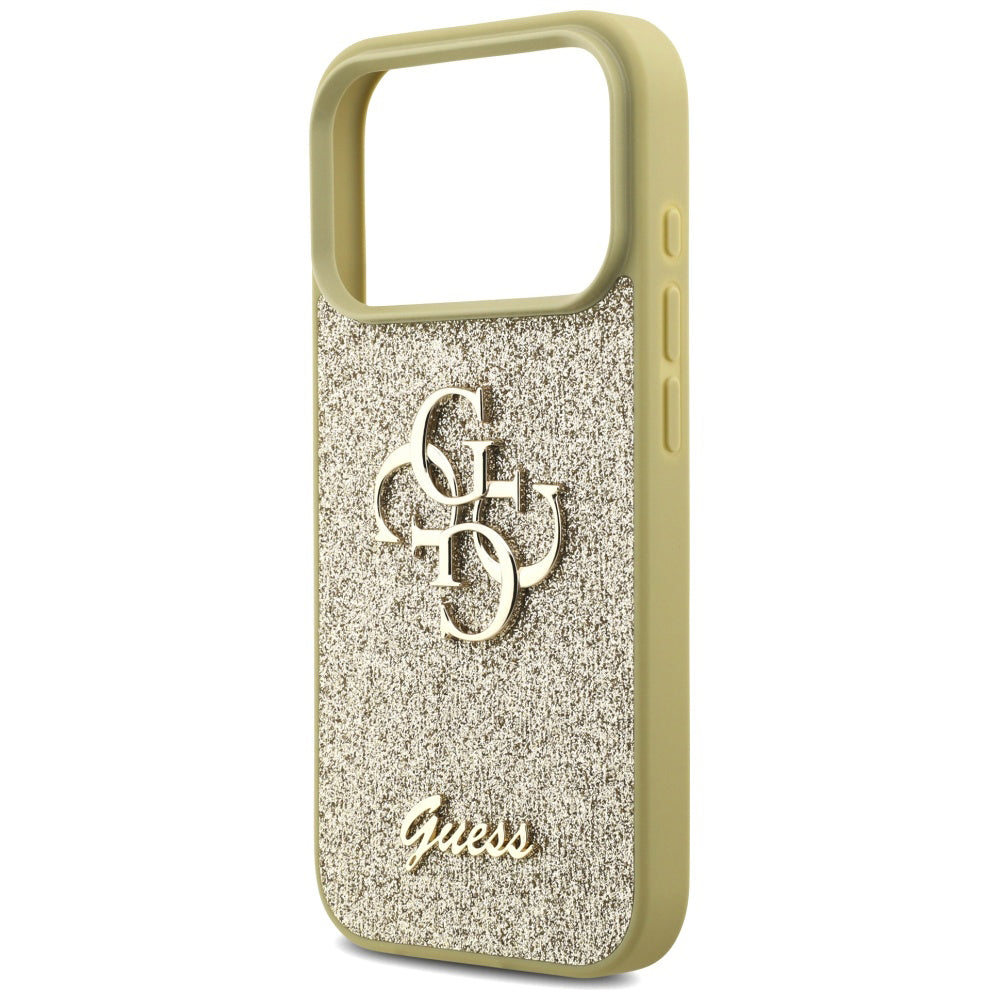 Puzdro pre Apple iPhone 17 Pro, Guess, Fixed Glitter Big 4G, Zlaté