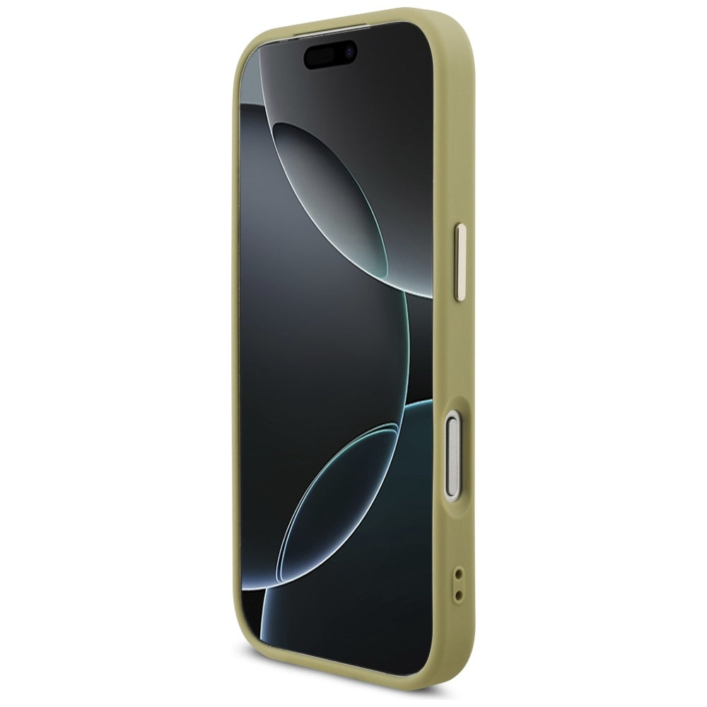 Puzdro pre Apple iPhone 17 Pro, Guess, Fixed Glitter Big 4G Metal Frame, Zlaté