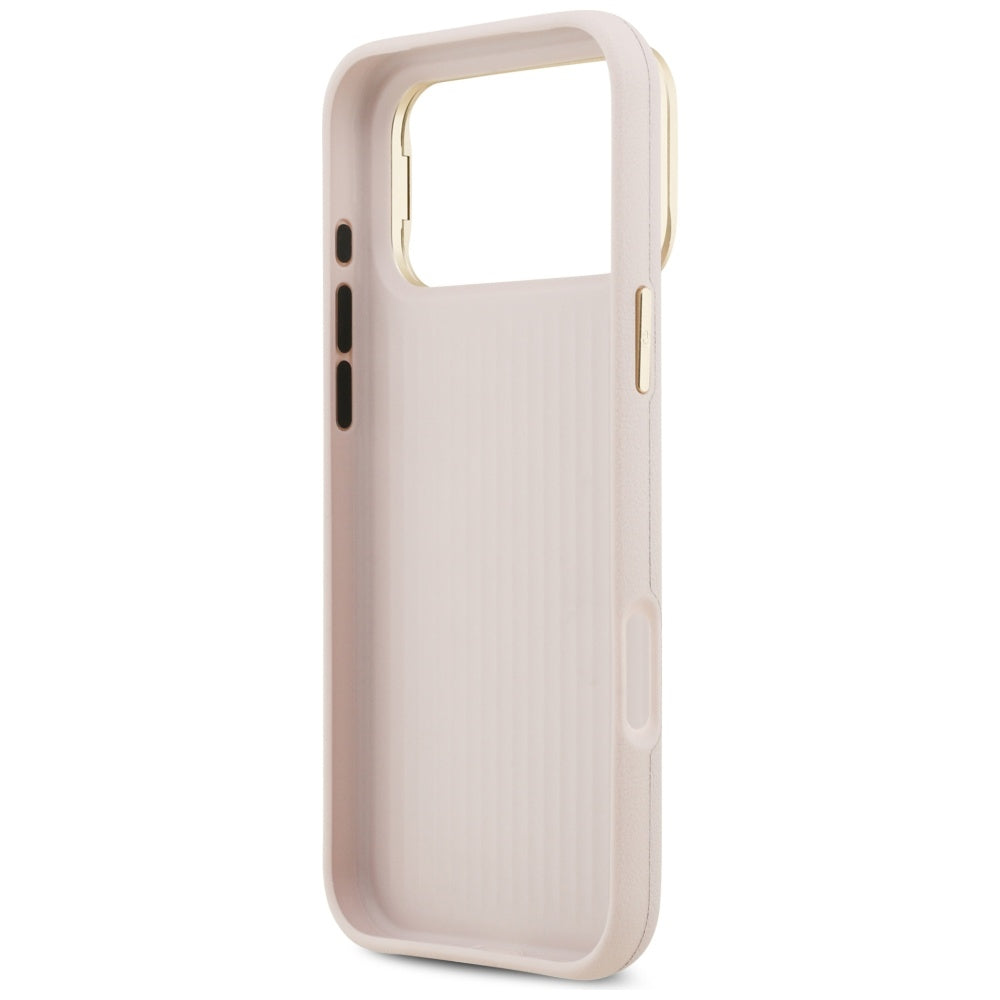 Case for Apple iPhone 17 Pro, Guess, Grained Big 4G Stand Camera, Pink
