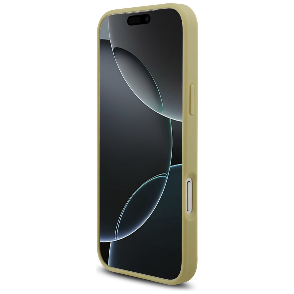 Puzdro pre Apple iPhone 17 Pro, Guess, Rhinestone Triangle Logo, Zlaté