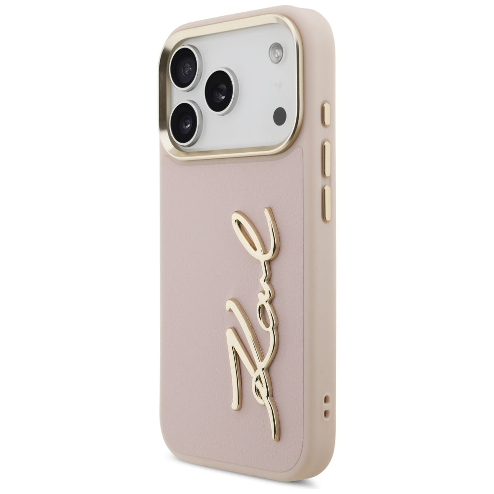Puzdro pre Apple iPhone 17 Pro, Karl Lagerfeld, Script Logo, Ružové