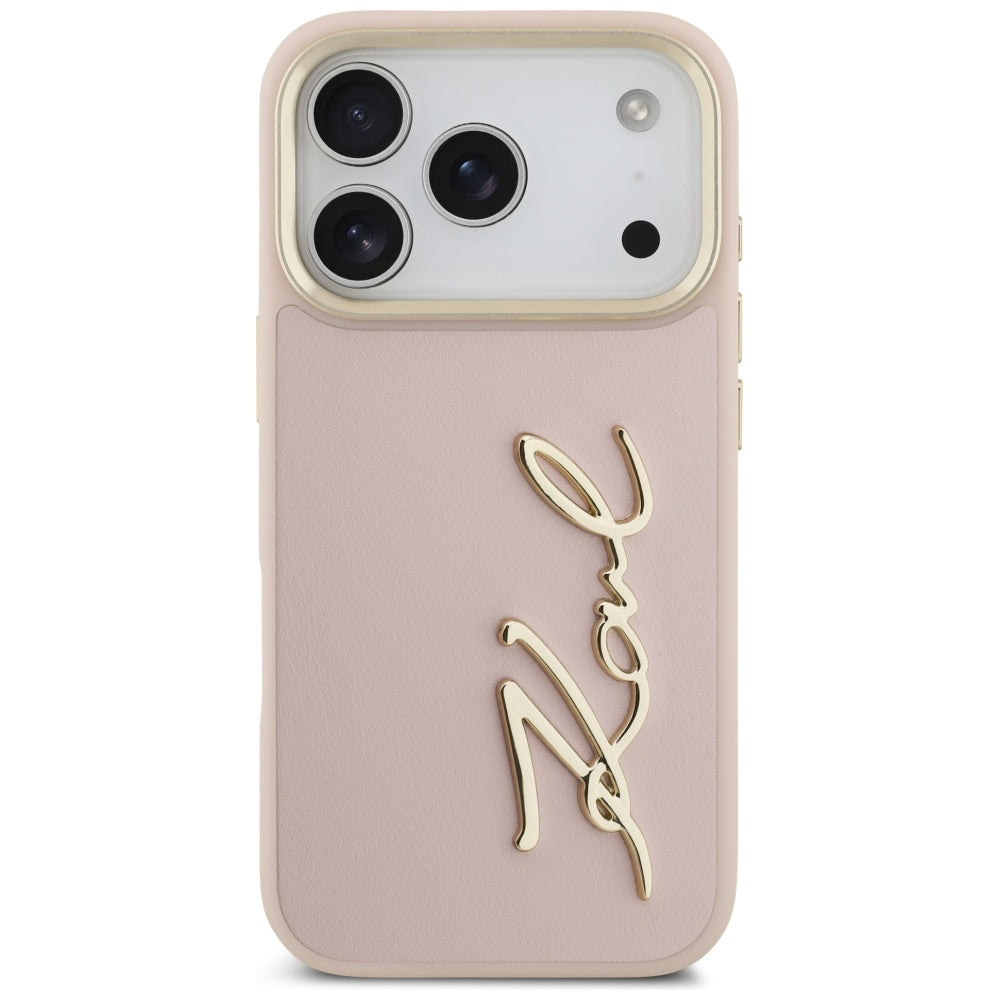 Puzdro pre Apple iPhone 17 Pro, Karl Lagerfeld, Script Logo, Ružové
