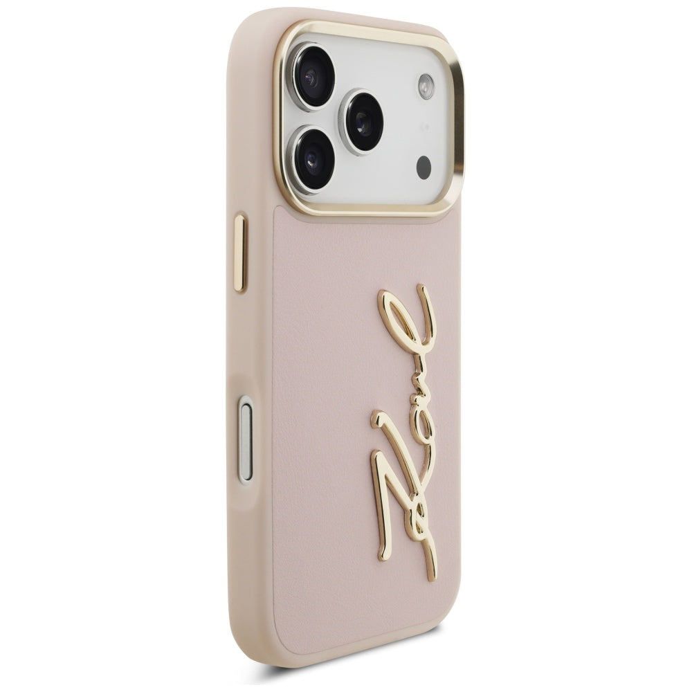 Puzdro pre Apple iPhone 17 Pro, Karl Lagerfeld, Script Logo, Ružové