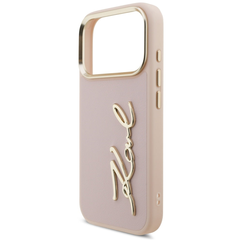 Puzdro pre Apple iPhone 17 Pro, Karl Lagerfeld, Script Logo, Ružové
