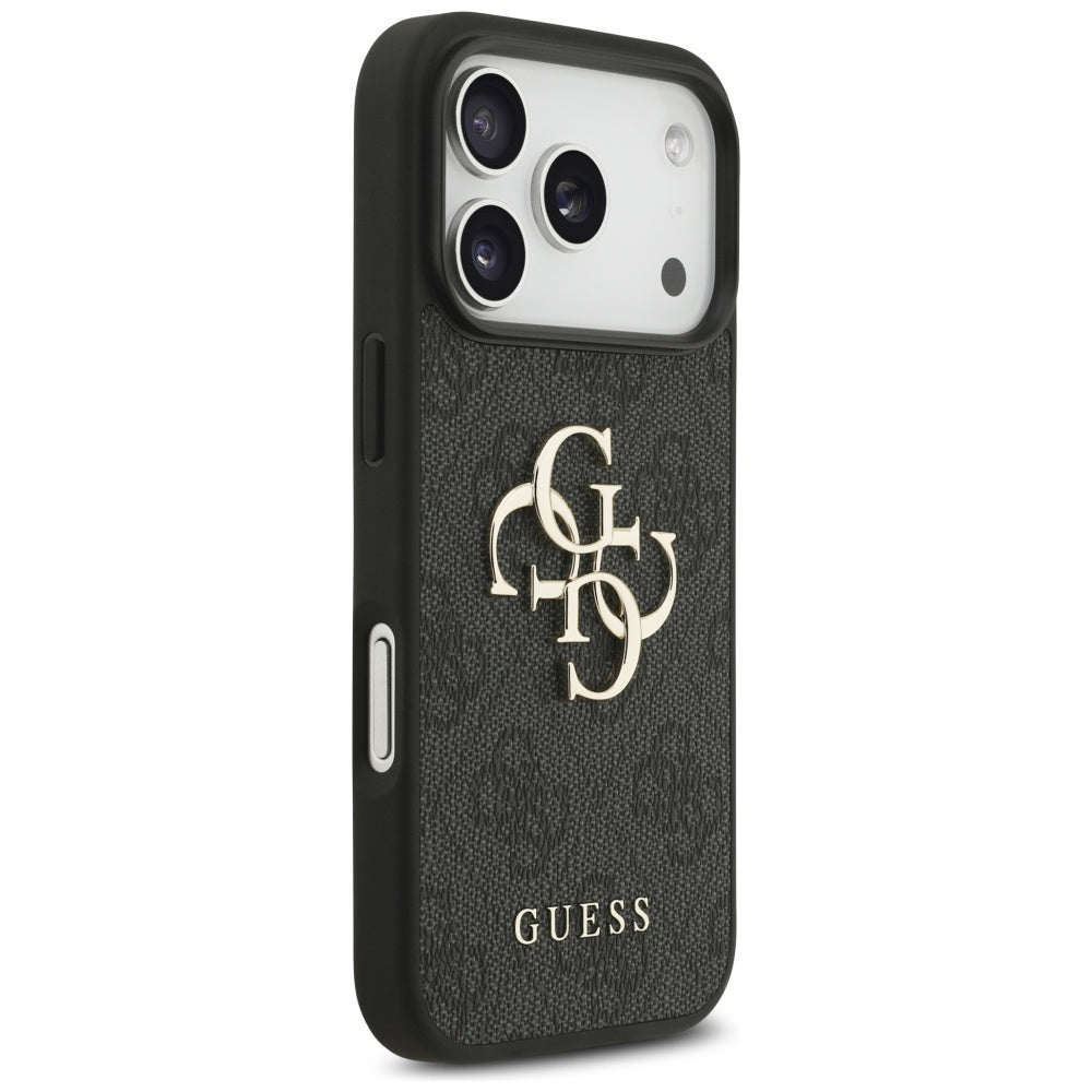 Case for Apple iPhone 17 Pro Max, Guess, 4G Classic Logo with Strap, Black