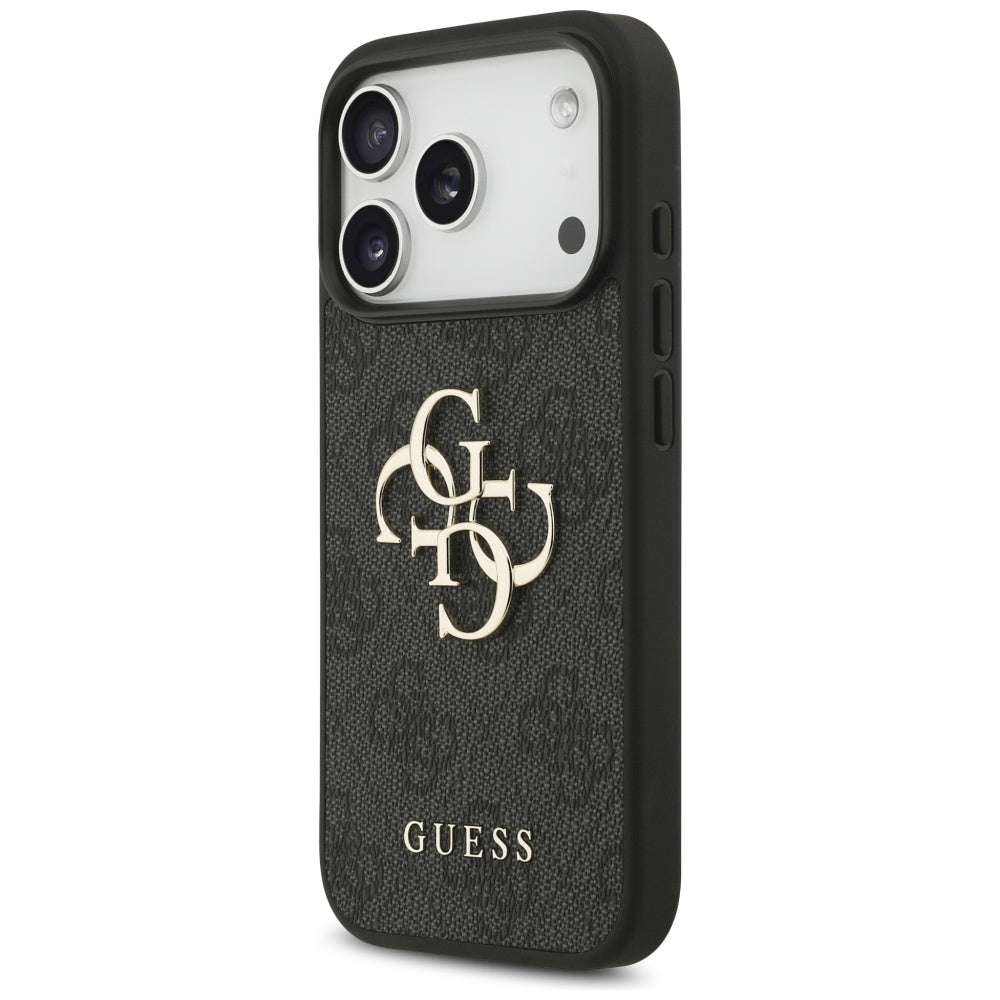 Case for Apple iPhone 17 Pro Max, Guess, 4G Classic Logo with Strap, Black