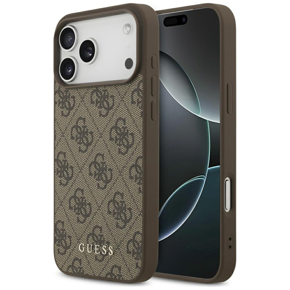 Puzdro pre Apple iPhone 17 Pro Max, Guess, 4G Classic, Hnedá