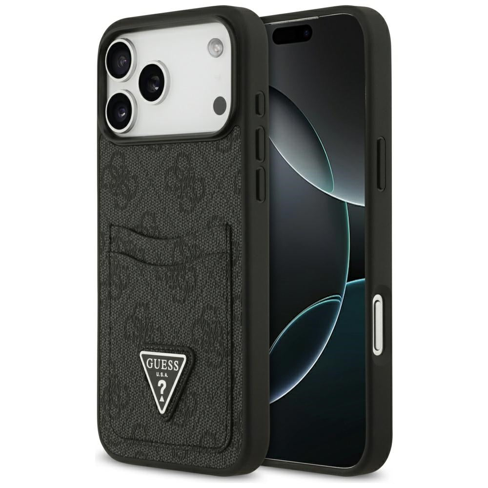 Puzdro pre Apple iPhone 17 Pro Max, Guess, 4G Double Card Triangle, Čierne