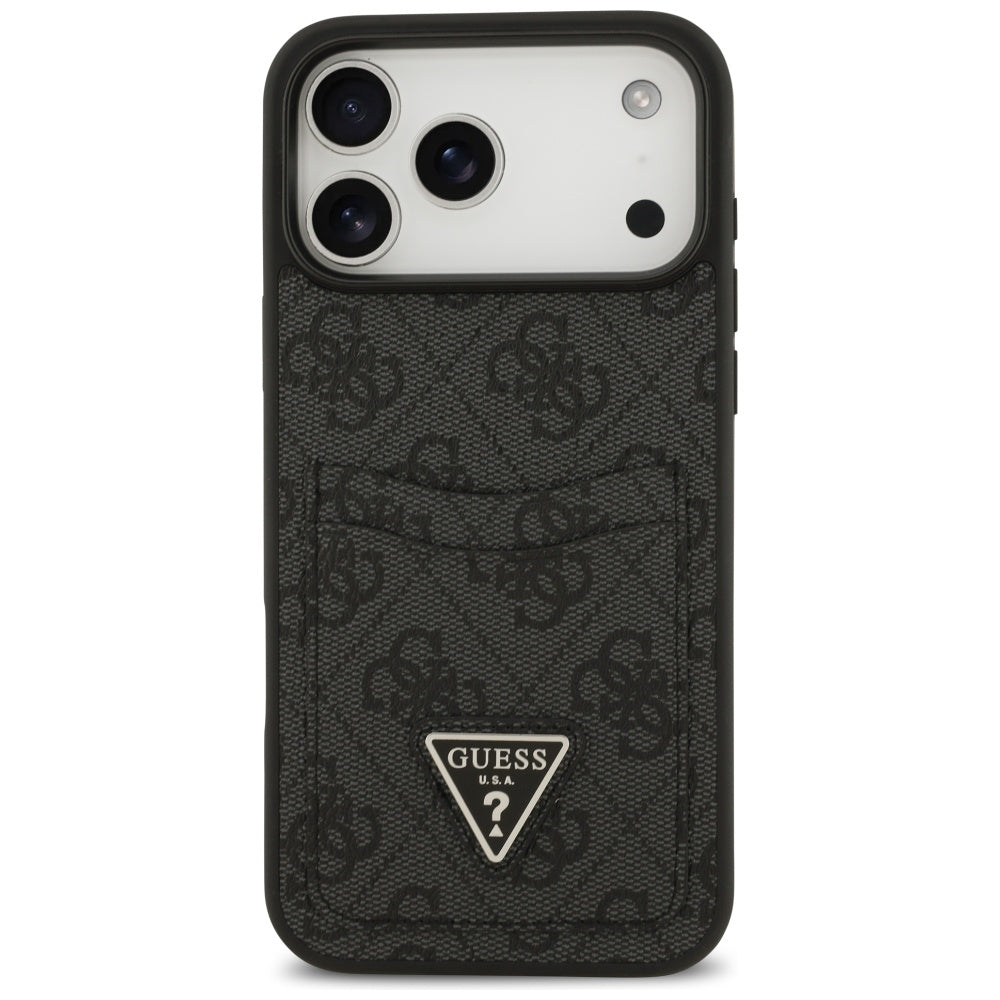 Puzdro pre Apple iPhone 17 Pro Max, Guess, 4G Double Card Triangle, Čierne