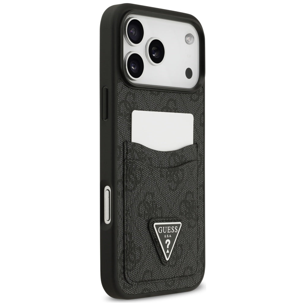 Puzdro pre Apple iPhone 17 Pro Max, Guess, 4G Double Card Triangle, Čierne