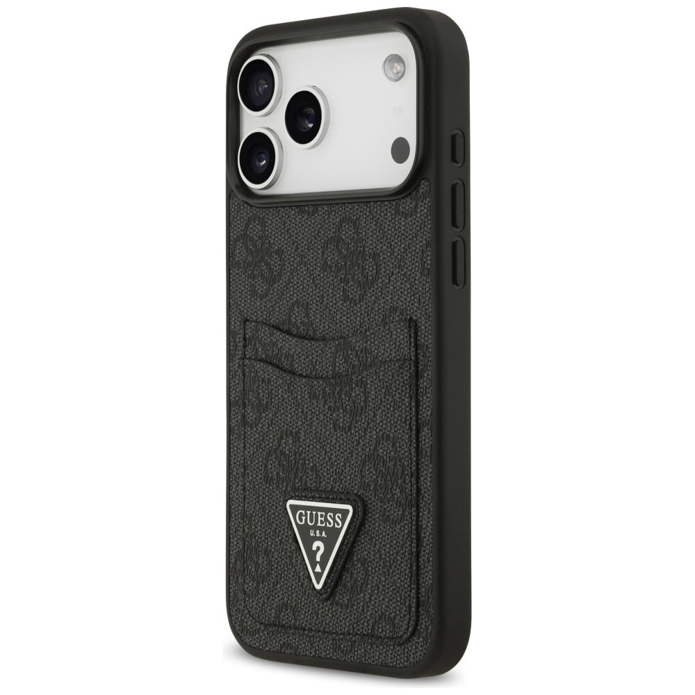 Puzdro pre Apple iPhone 17 Pro Max, Guess, 4G Double Card Triangle, Čierne