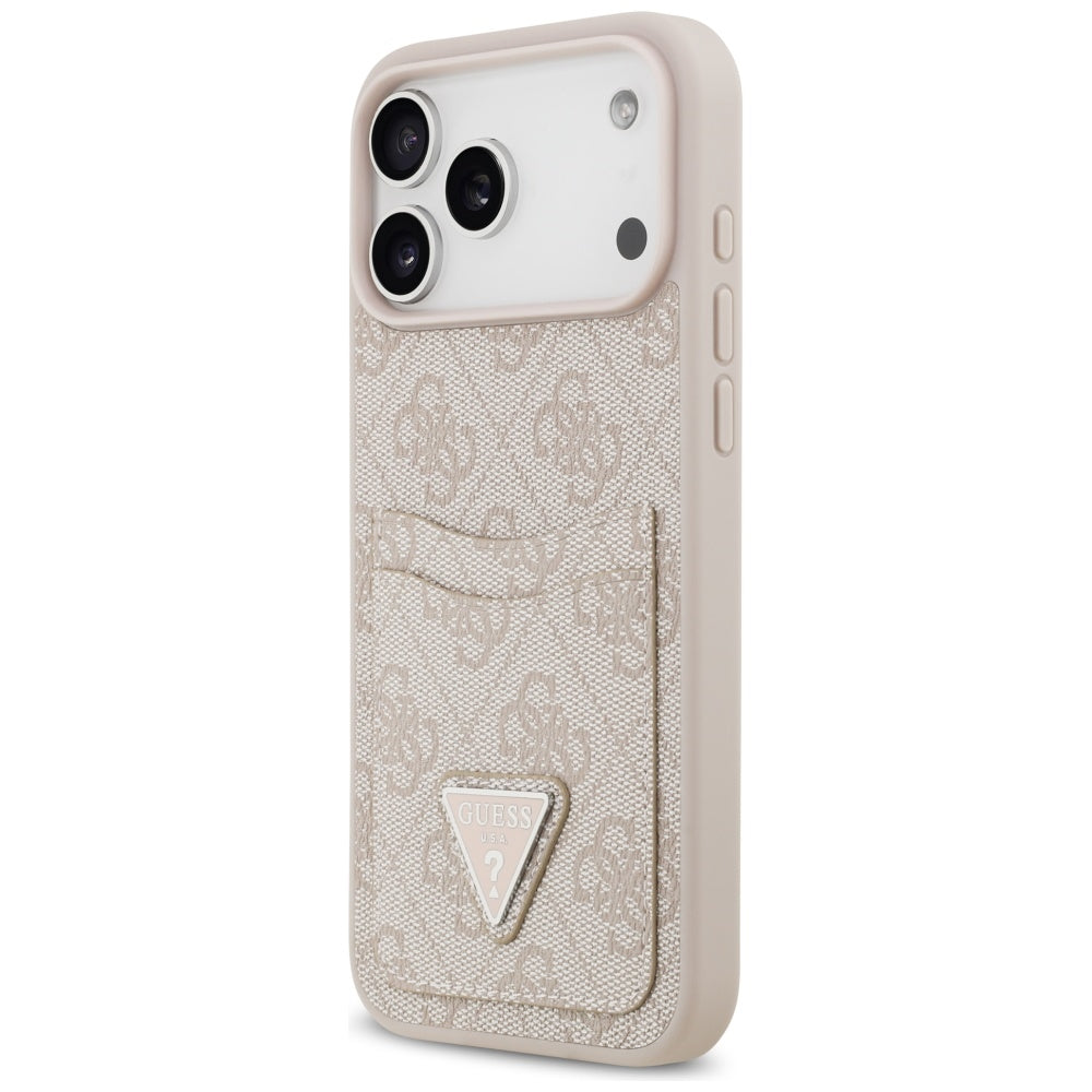 Puzdro pre Apple iPhone 17 Pro Max, Guess, 4G Double Card Triangle, Ružové